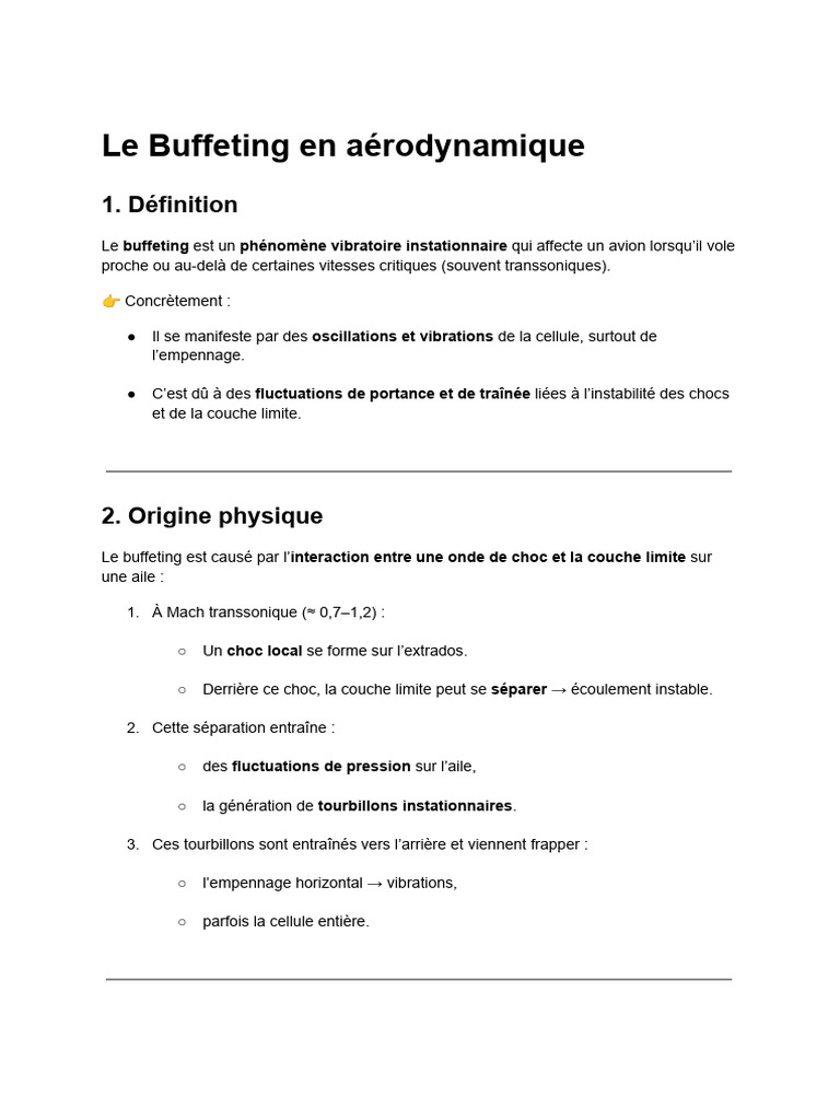 Comprendre le buffeting en aviation | PDF | Traînée | Aérodynamique