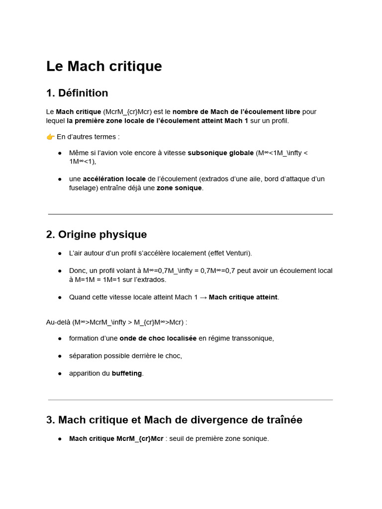 Comprendre le Mach critique en aéronautique | PDF | Profil ...