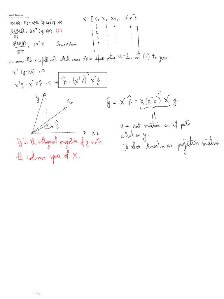 Least Squares and Statistical Theorems | PDF