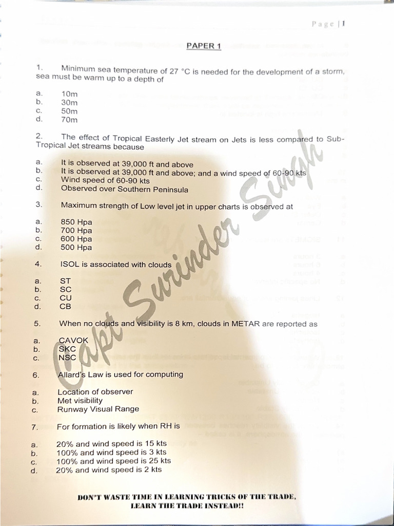 Met Paper 1 | PDF
