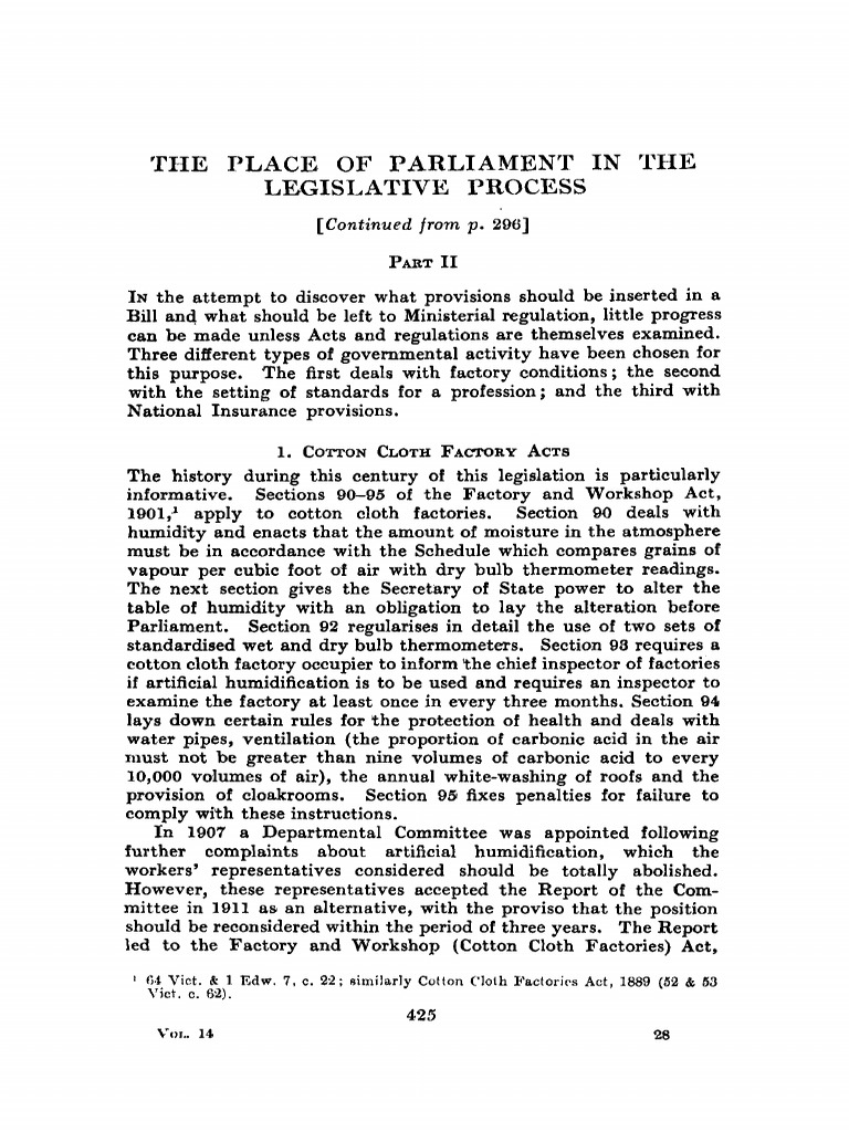 Modern Law Review - October 1951 - Griffith - The Place of Parliament ...