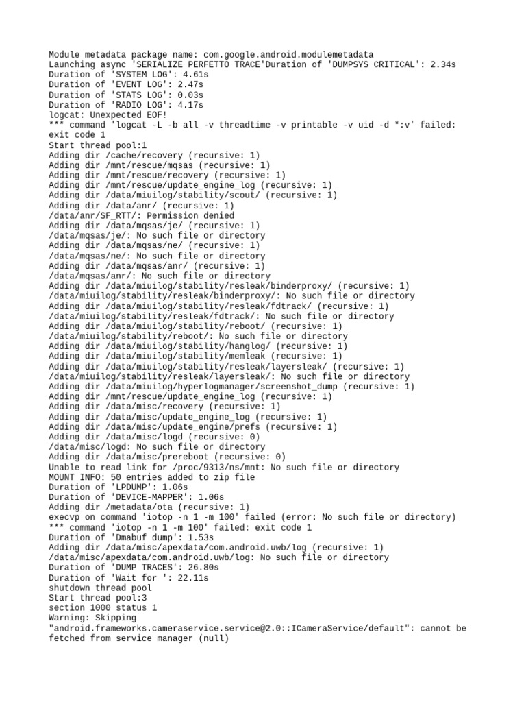 Android Logcat Command Failures Report | PDF | Zip (File Format ...