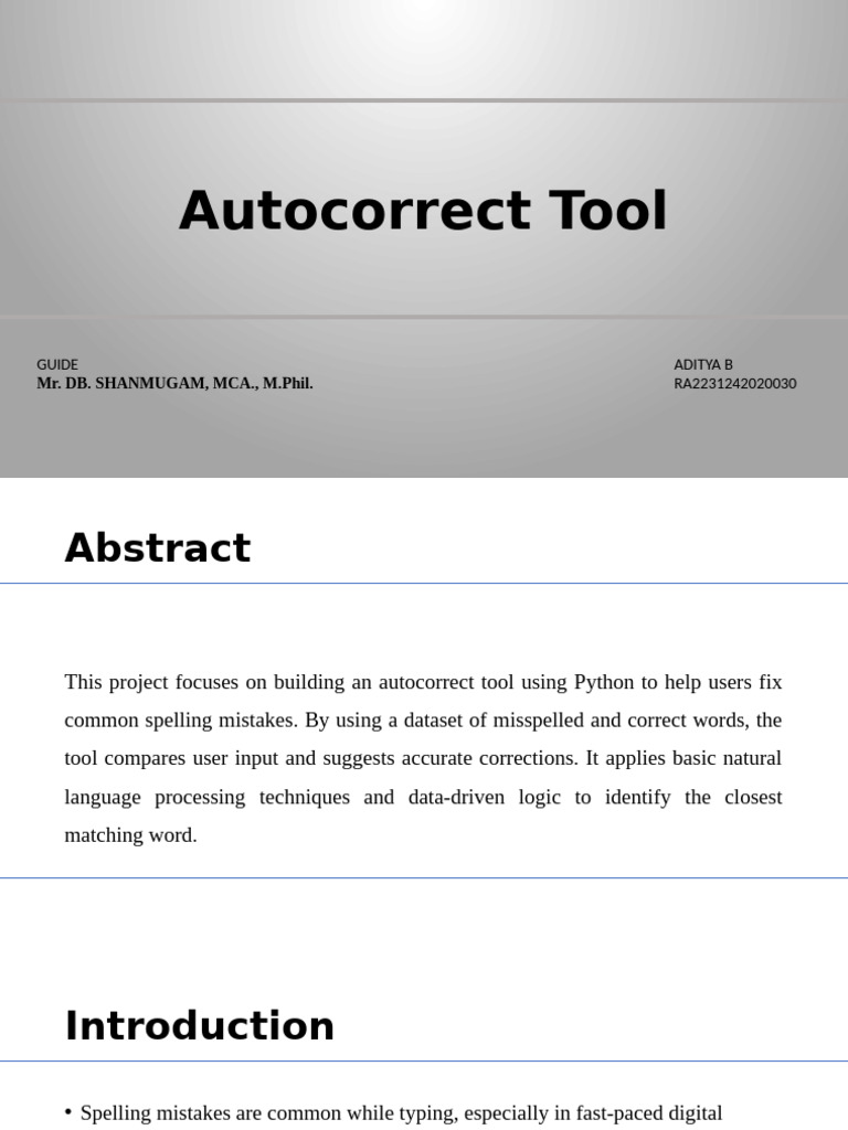 Python Autocorrect Tool Guide | PDF | Accuracy And Precision | Machine ...