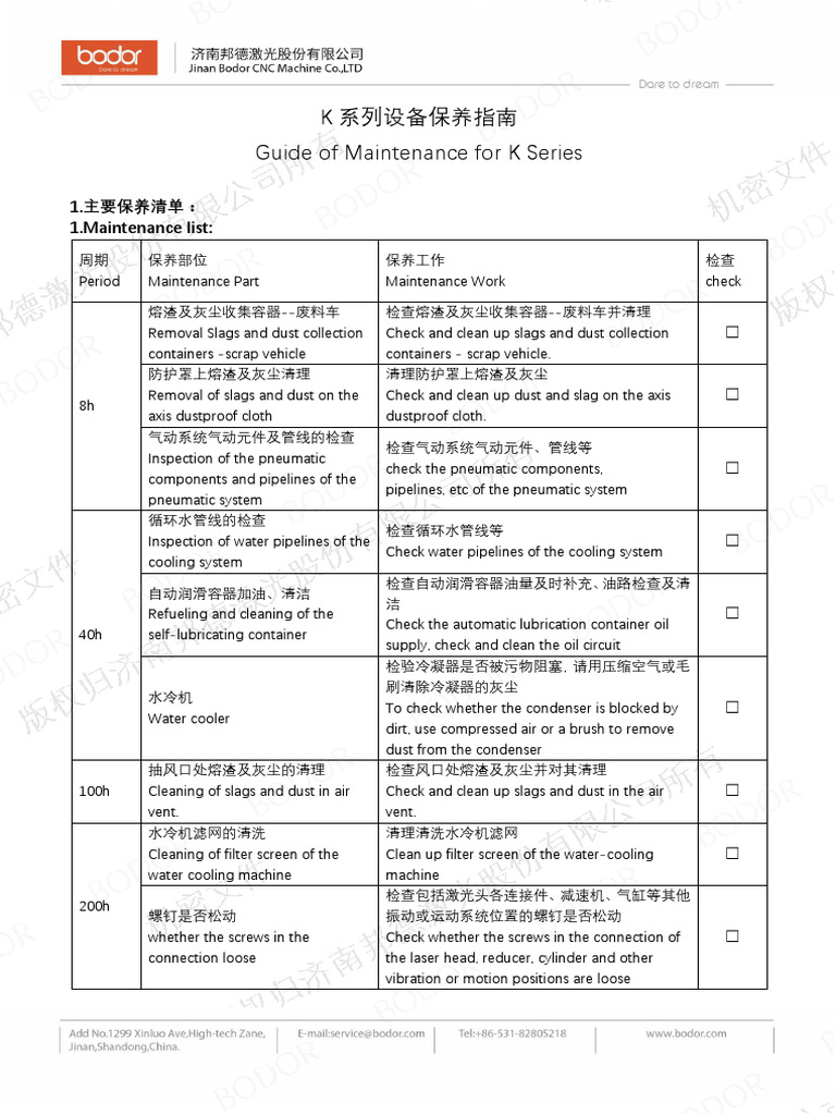 K Series Laser Maintenance Guide | PDF | Relay | Mechanical Engineering