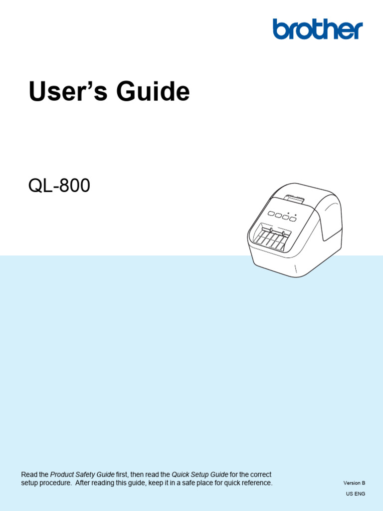 Brother QL-800 User's Guide | PDF | Printer (Computing) | Microsoft Windows