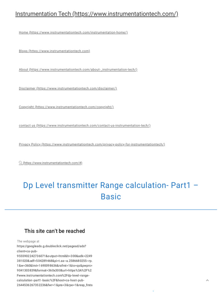 DP Level Transmitter Range Calculation | PDF | Density | Pressure