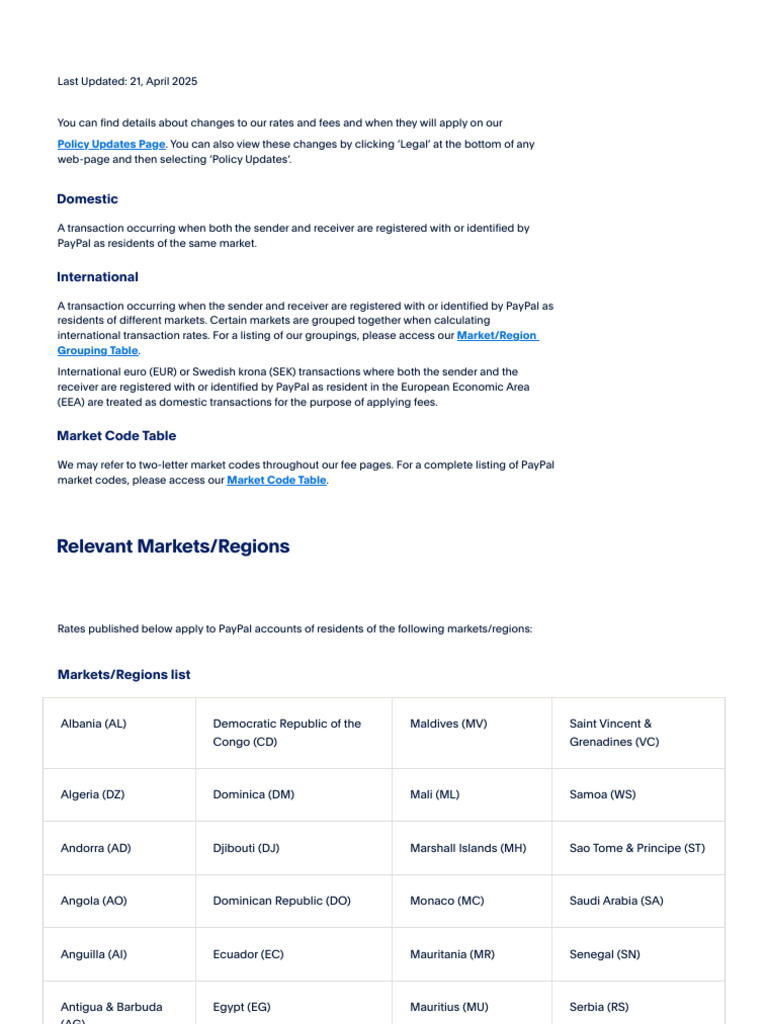 PayPal Transaction Rates Overview | PDF | Credit Card | Pay Pal