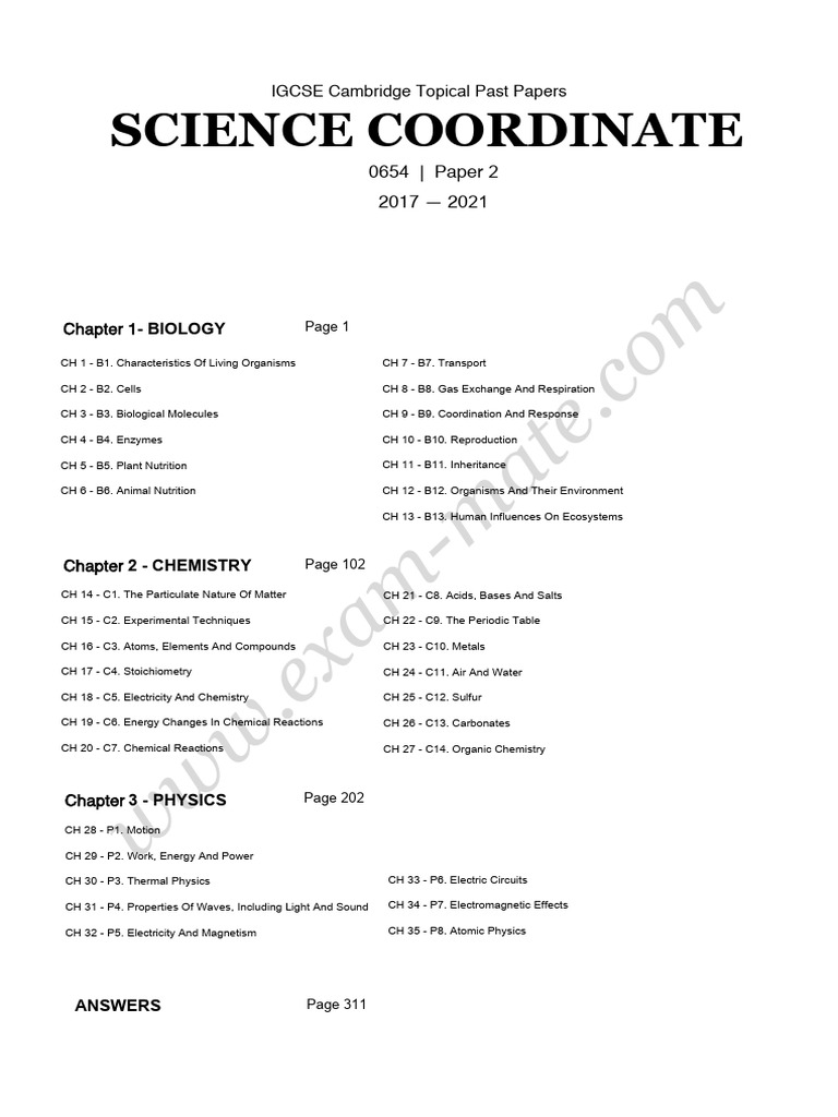 IGCSE Science Past Papers 2017-2021 | PDF | Biology | Life Sciences