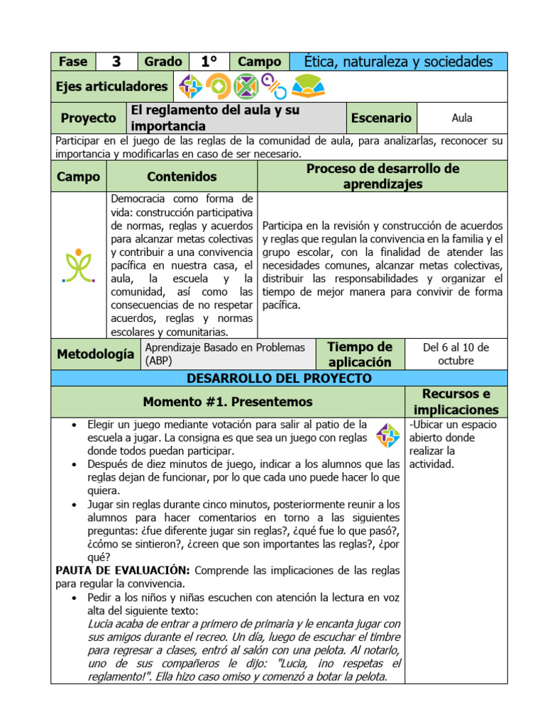 Importancia del Reglamento en el Aula | PDF | Salón de clases