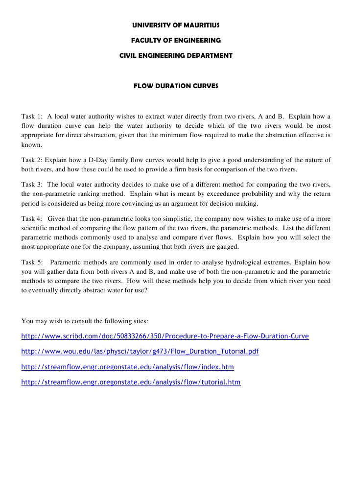 Flow Duration Curves for River Analysis | PDF | Technology & Engineering