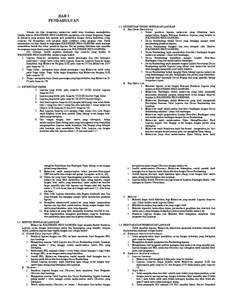 Pedoman Penulisan LS TA D3 D4 Politeknik Piksi Ganesha