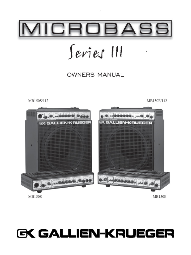 Gallien-Krueger MB150 Series Manual | PDF | Equalization (Audio ...