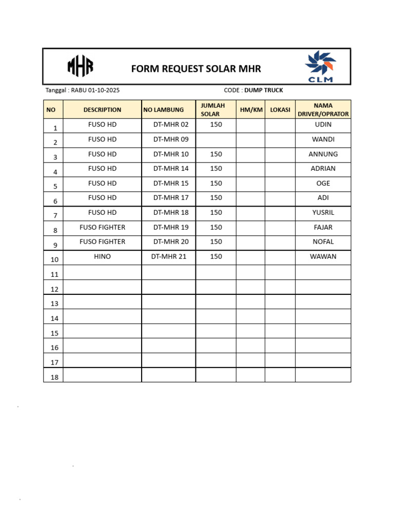 Form Reques Solar MHR 01-10-25 | PDF