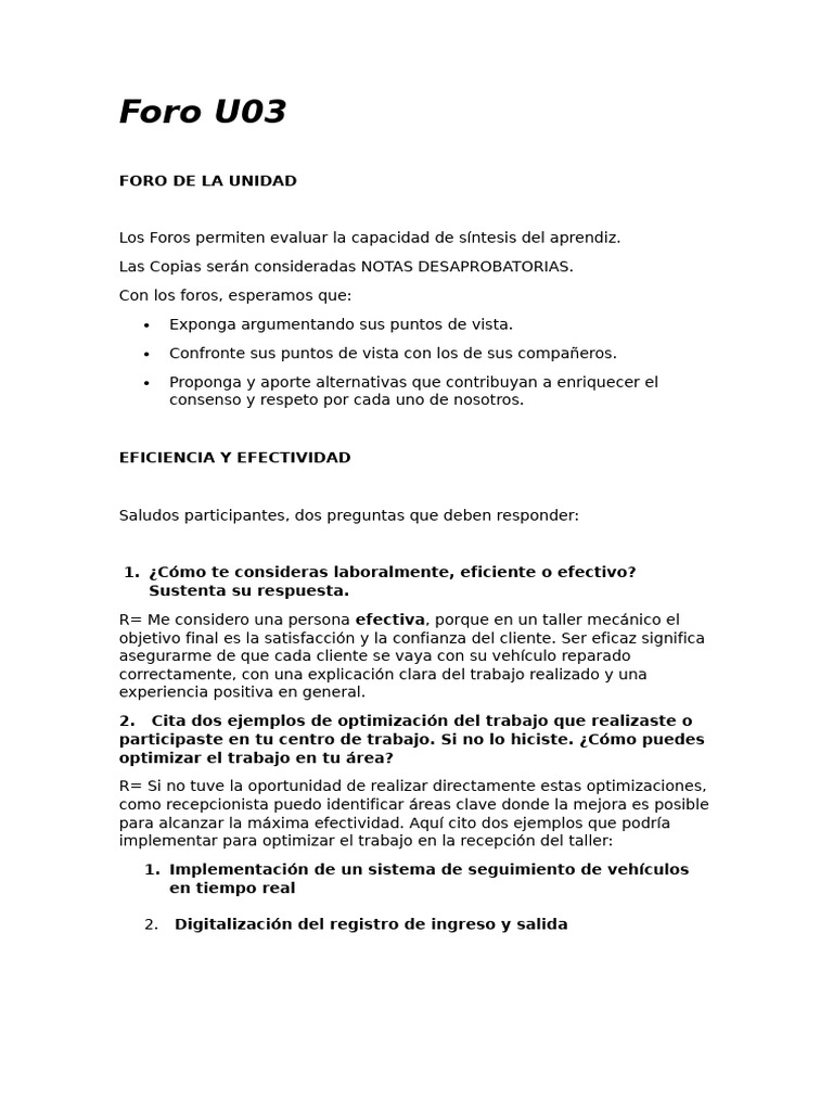 Foro U03 | PDF