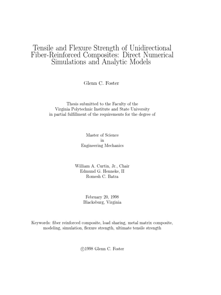Tensile and Flexure Strength of Unidirectional Fiber-Reinforced ...