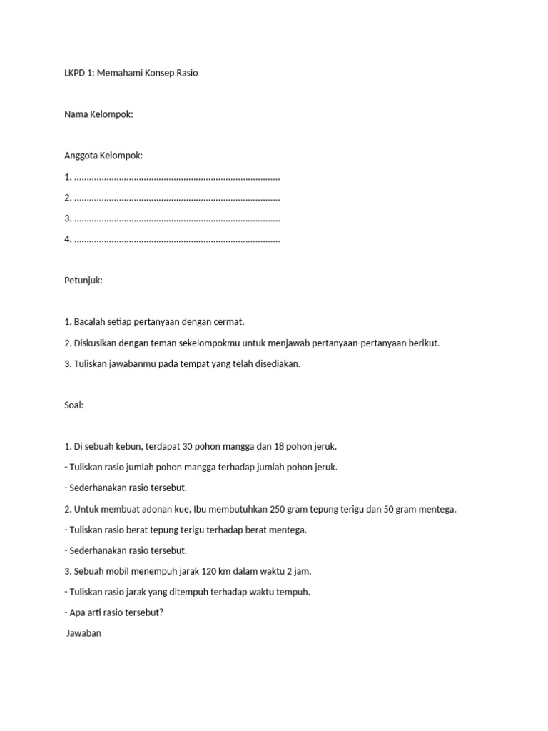 LKPD Rasio | PDF