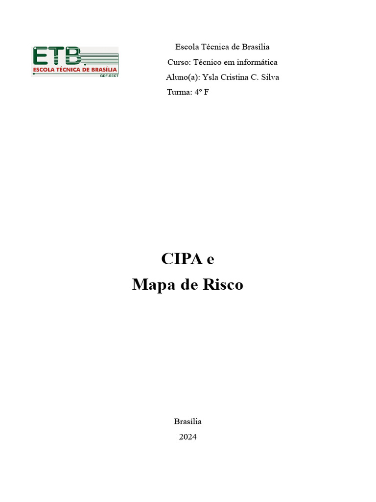 Importância da CIPA e Mapa de Risco | PDF | Segurança e saúde ocupacional