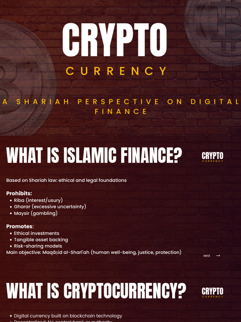 Cryptocurrency Presentation | PDF | Islamic Banking And Finance |  Cryptocurrency