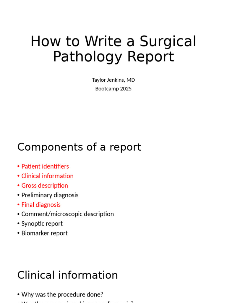 How To Write A Surgical Pathology Report - Jenkins | PDF | Ovarian ...