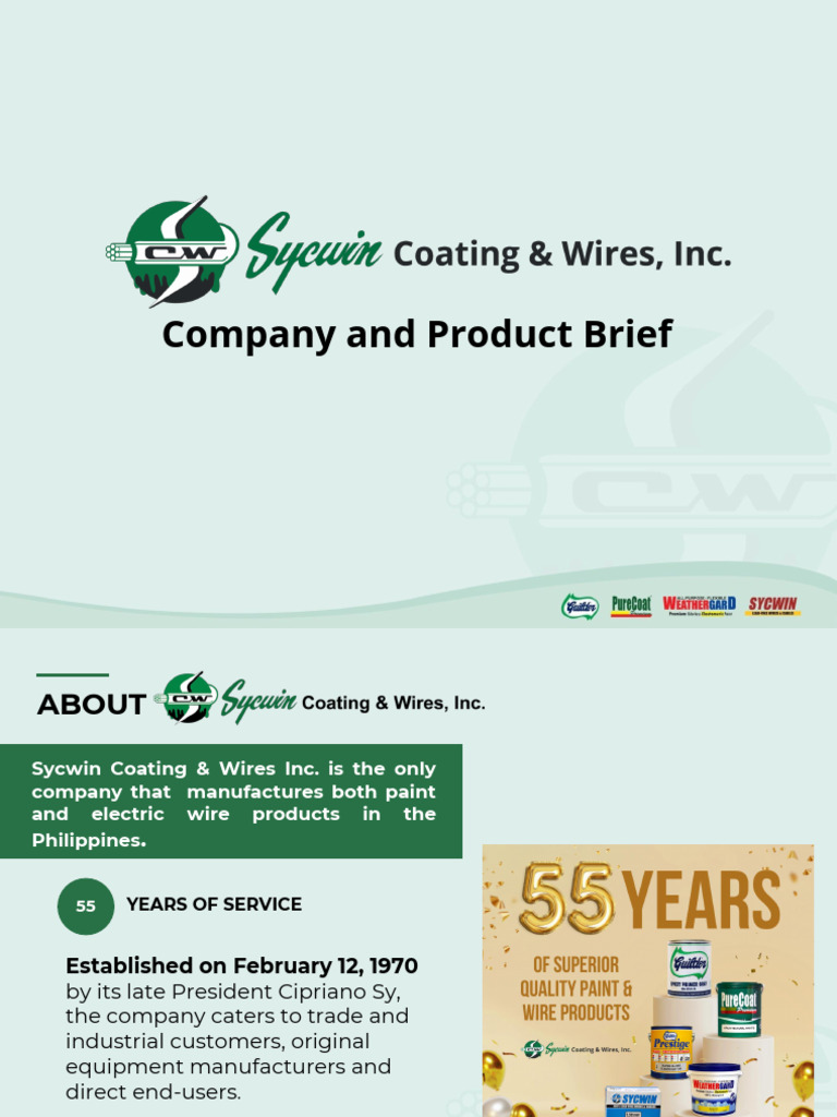 Sycwin Coating & Wires Inc. Overview | PDF | Paint | Coating