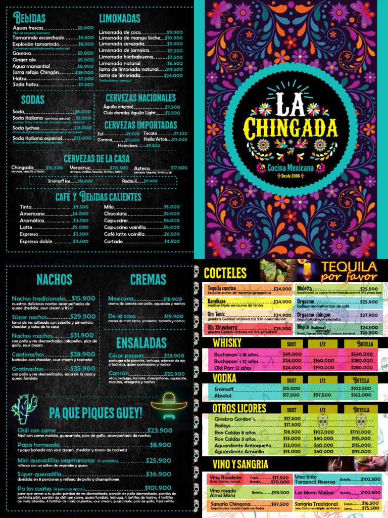 Chingada Menu | PDF