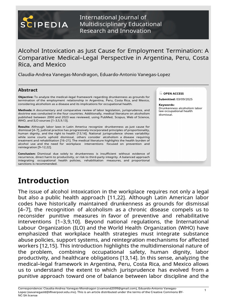Alcohol Intoxication As Just Cause For Employment Terminatio. (Figures ...
