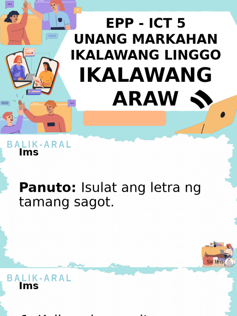g5q1w2 PPT Epp - Ict Day 2 | PDF