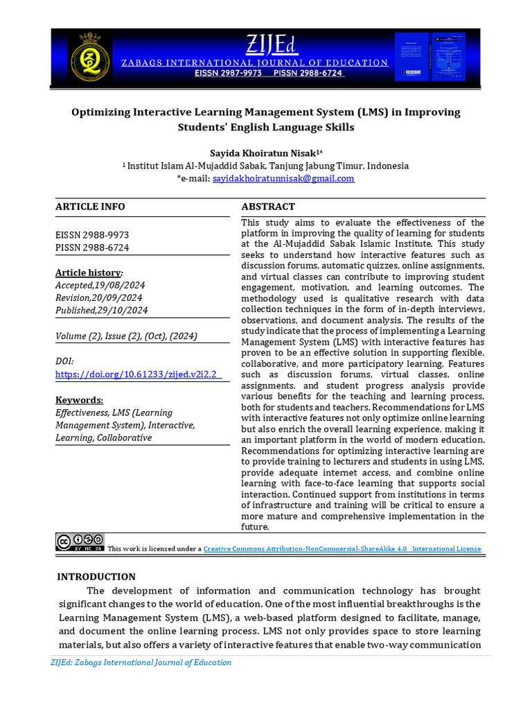 Optimize LMS for English Skills Improvement | PDF | Learning ...