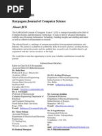 Publications: Karpagam Journal of Computer Science About JCS