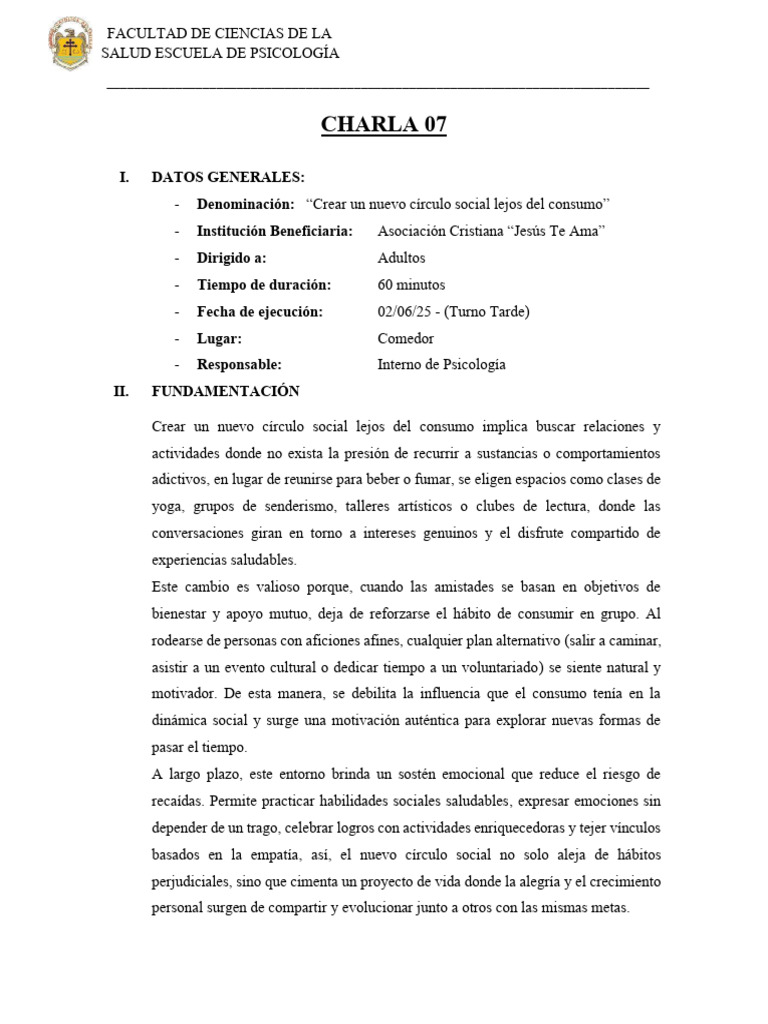 CHARLA 07 - Crear Un Nuevo Circulo Social Lejos Del Consumo | PDF ...