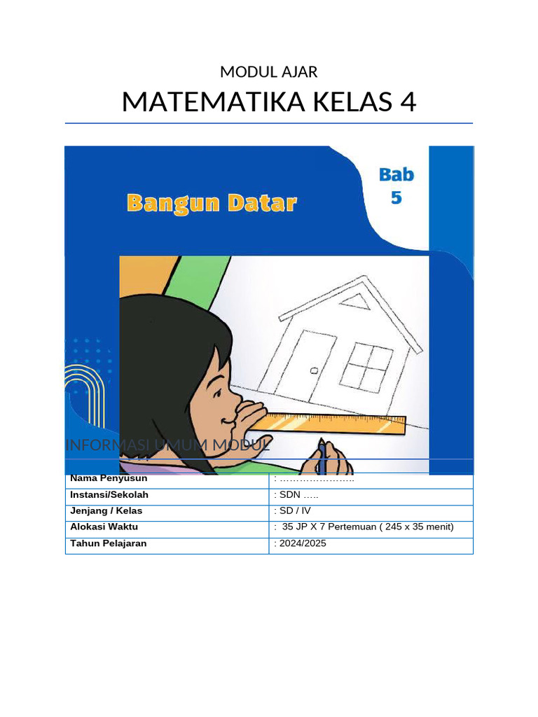 Modul Ajar Matematika Kelas 4 SD | PDF
