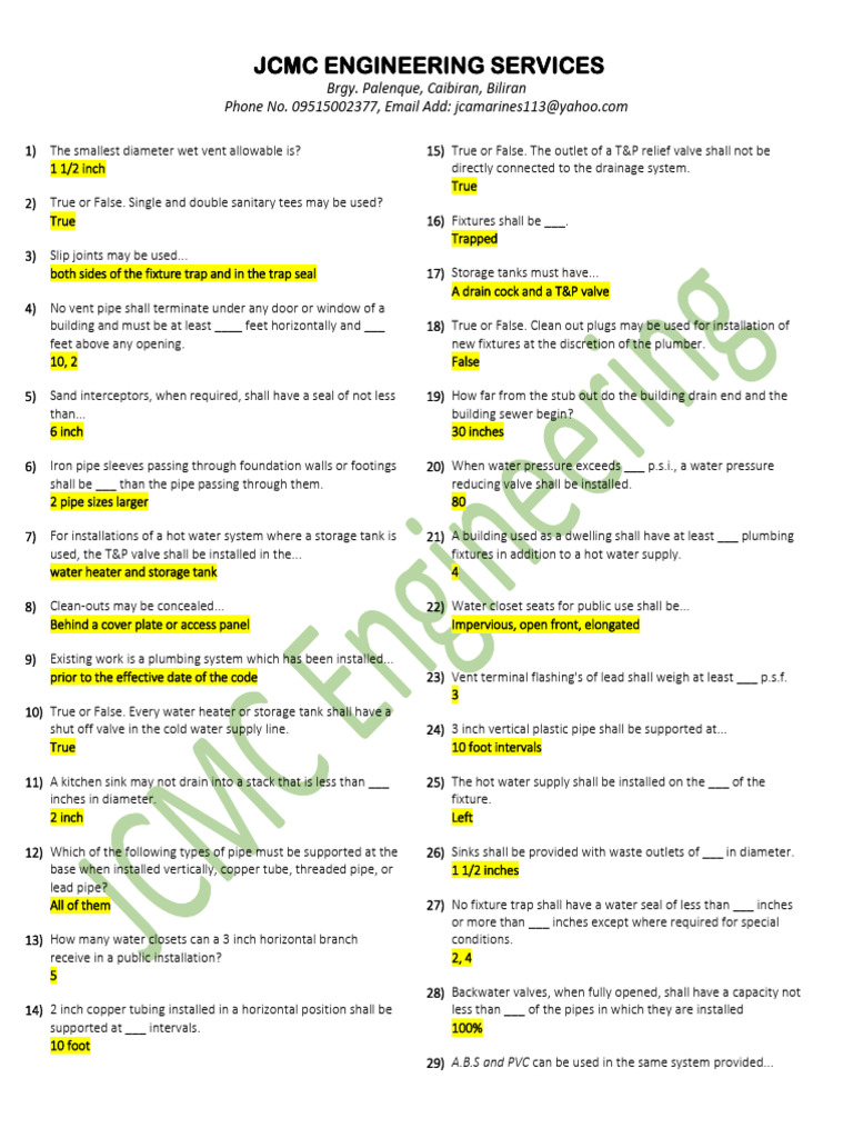 Plumbing Code Compliance Guidelines | PDF | Pipe (Fluid Conveyance ...