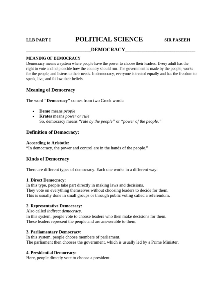 Political Sciemce 6 Democracy | PDF | Democracy | Political Ideologies