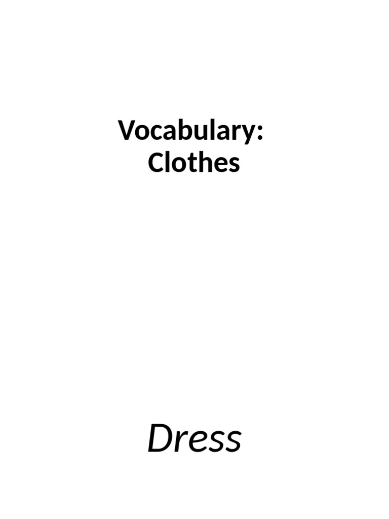 Clothing Vocabulary List | PDF