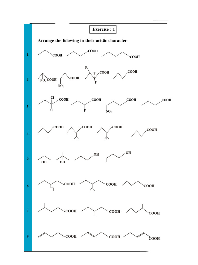 Acid-Base Character Exercises for JEE/NEET | PDF | Chemistry | Chess Theory