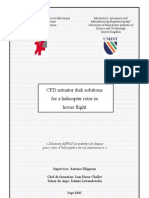 CFD actuator disk solutions for a helicopter rotor in hover flight