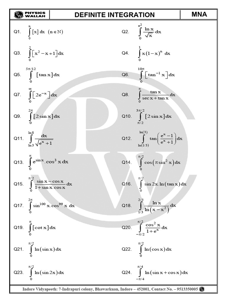 Definite Integration Maths | PDF