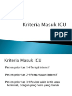 Kriteria Masuk ICU