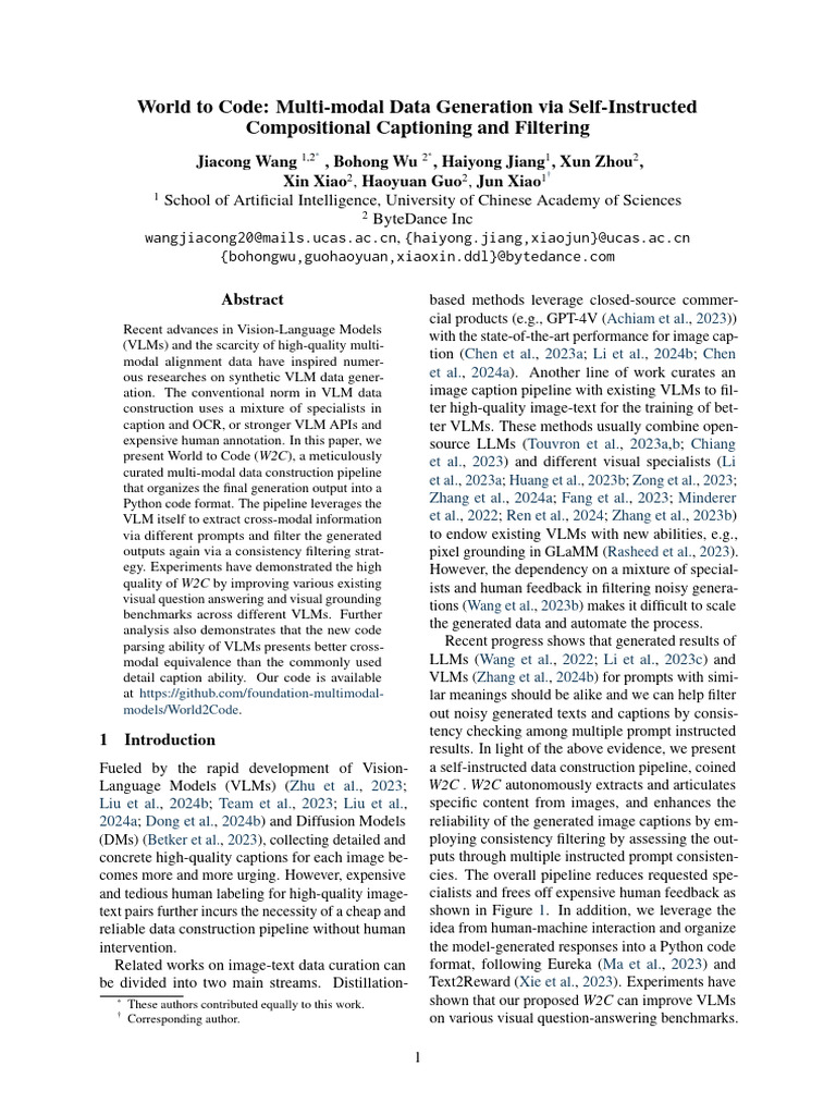 World To Code Multi-Modal Data Generation Via Self-Instructed | PDF ...