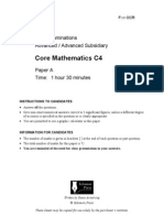 GCE Examinations Advanced / Advanced Subsidiary Core Mathematics C4 Paper A