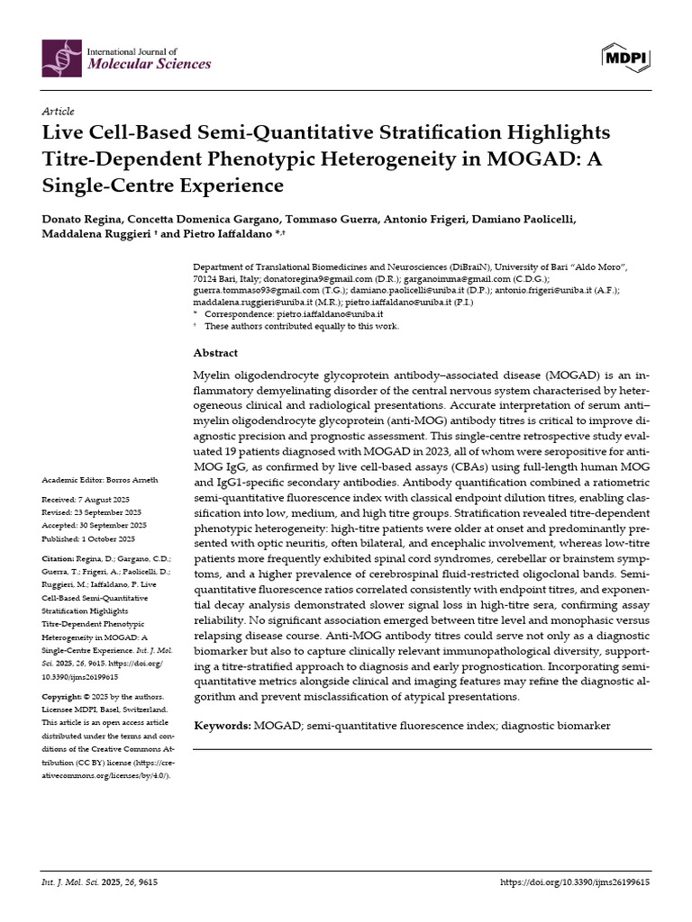 MOGAD Phenotypic Heterogeneity Study | PDF | Diseases And Disorders ...