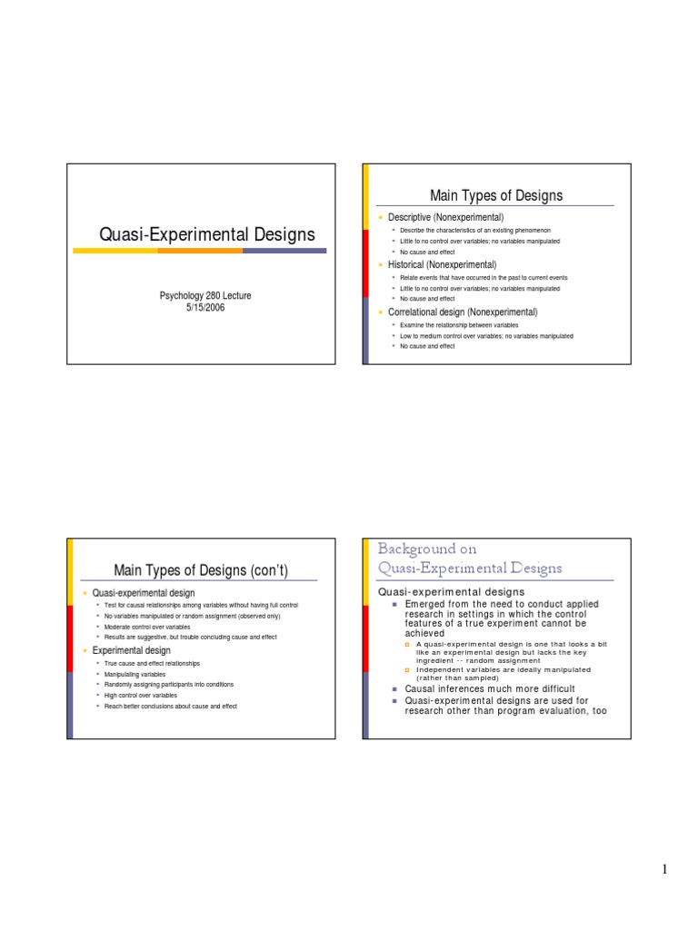 Quasi Experimental Design PDF Experiment Methodology