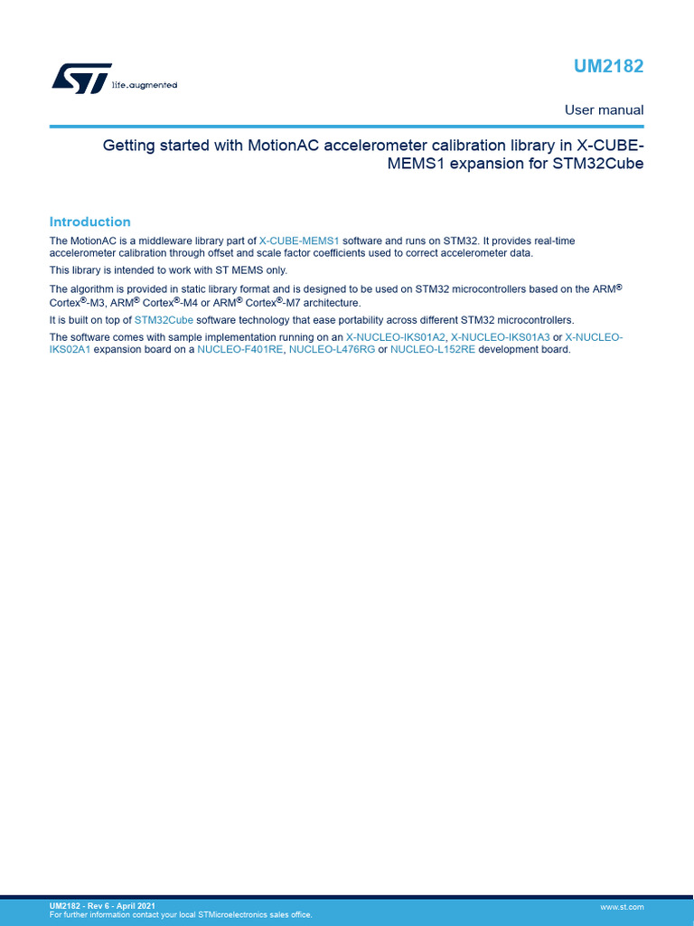 MotionAC Library for STM32 Calibration | PDF | Pointer (Computer ...