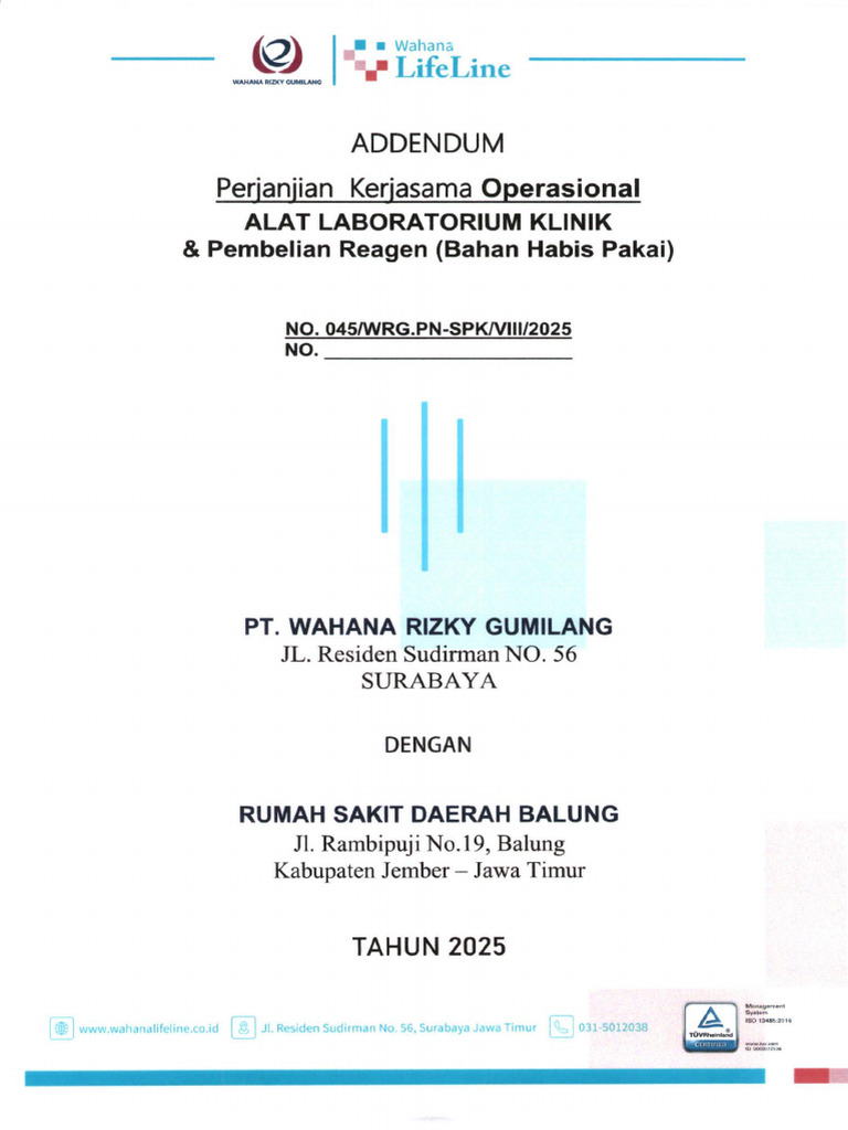 Addendum Kerjasama Alat Lab 2025 | PDF