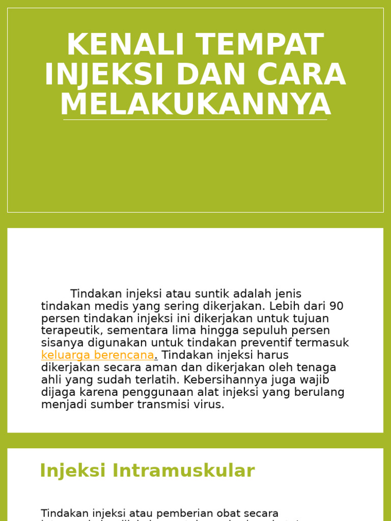 Panduan Lengkap Tindakan Injeksi Medis | PDF