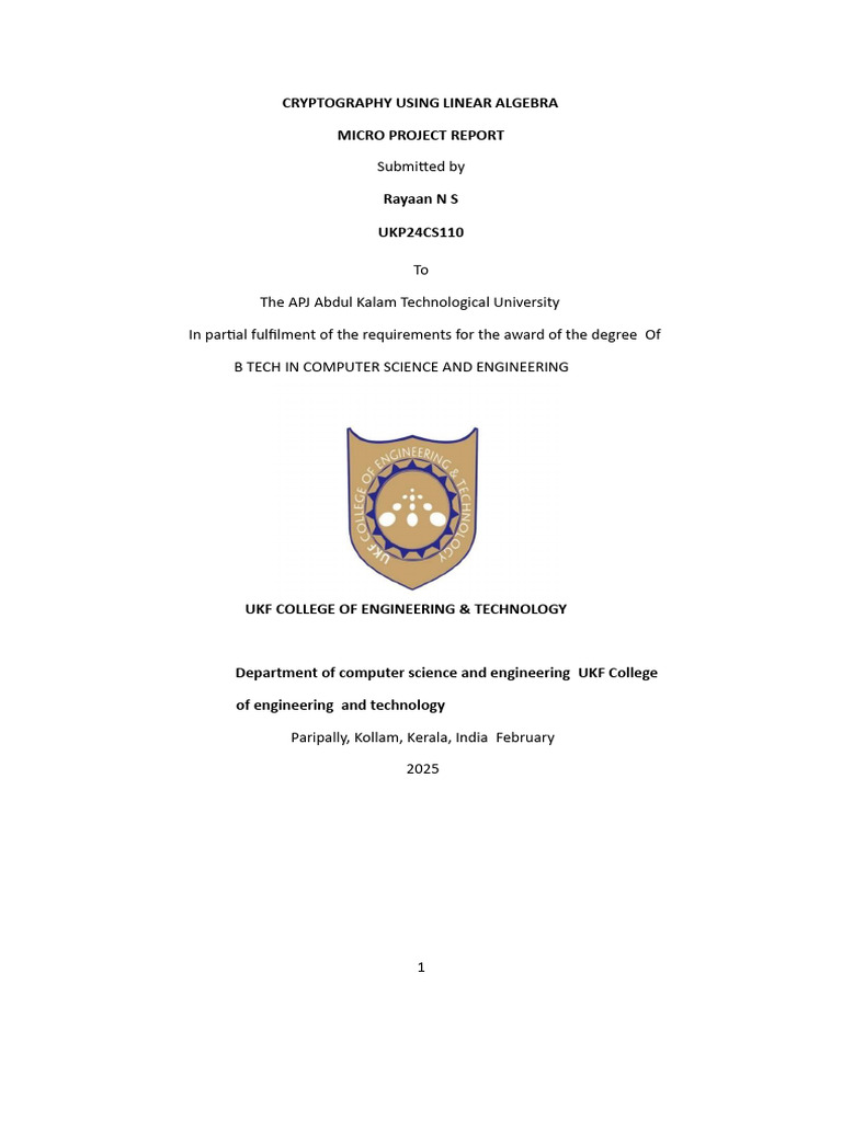 Linear Algebra in Cryptography Explained | PDF | Cryptography | Encryption