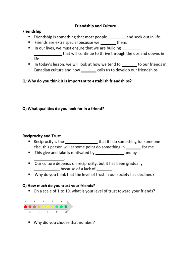 Friendship and Cultural Values Explained | PDF