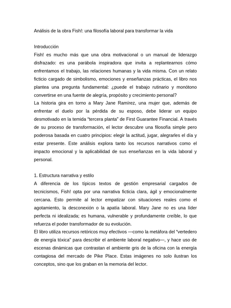 Análisis de la filosofía de Fish! | PDF | Las emociones | Motivación