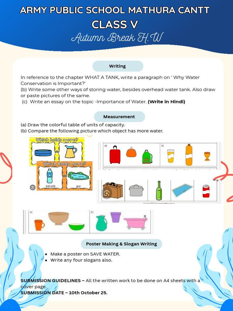 Autumn Break HW Class 5 | PDF
