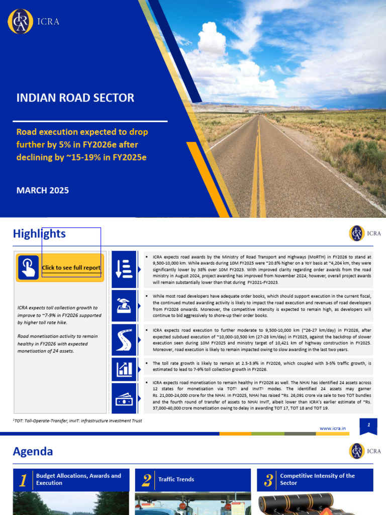Indian Road Sector Outlook FY2026 | PDF | Economies